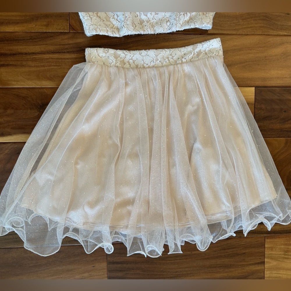 Speechless Glittery Light Pink Mini Skirt Two Piece size 5 - Picture 5 of 7